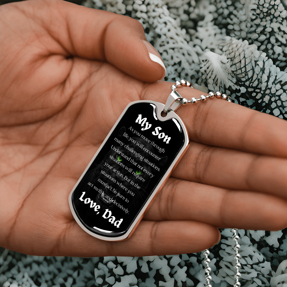 My Son | Luxury Graphic Dog Tag (Black Panther)