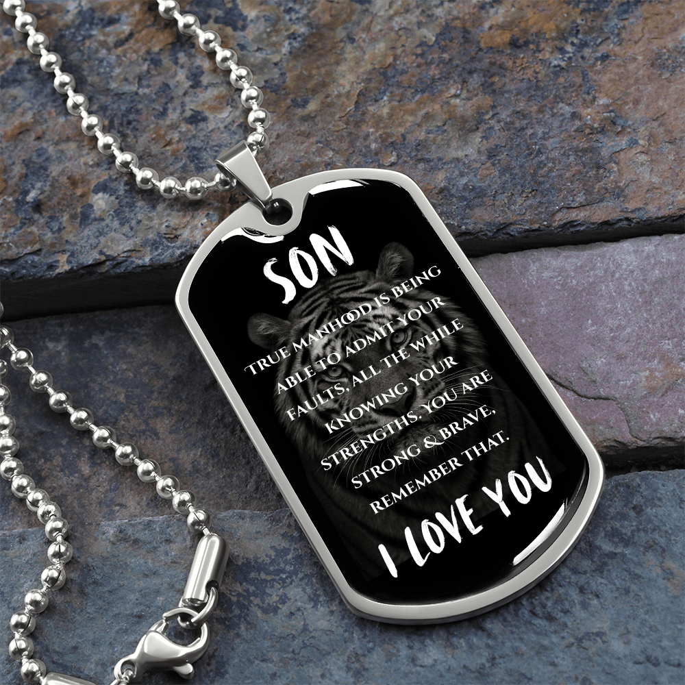 Son | Luxury Graphic Dog Tag (Siberian Tiger)
