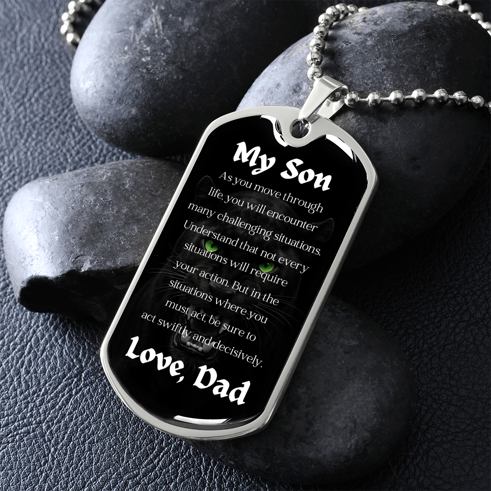 My Son | Luxury Graphic Dog Tag (Black Panther)