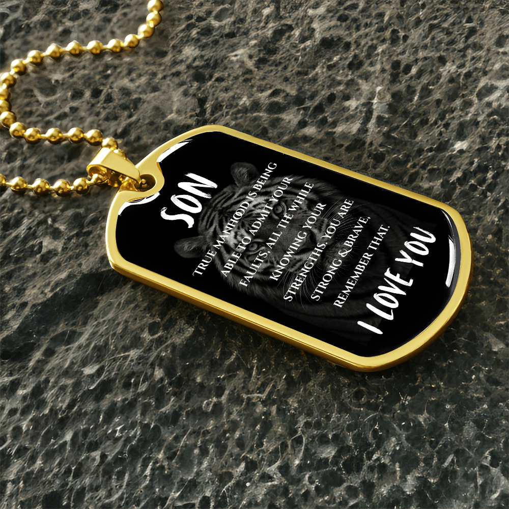 Son | Luxury Graphic Dog Tag (Siberian Tiger)