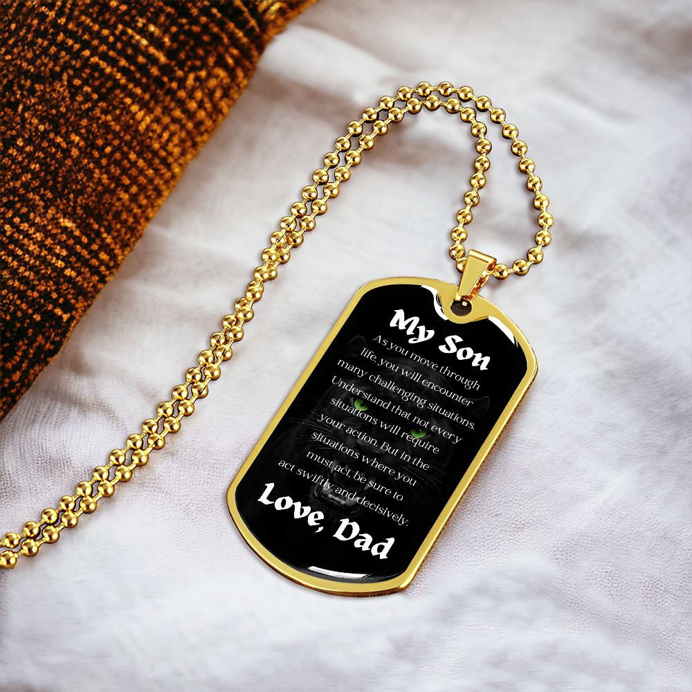 My Son | Luxury Graphic Dog Tag (Black Panther)