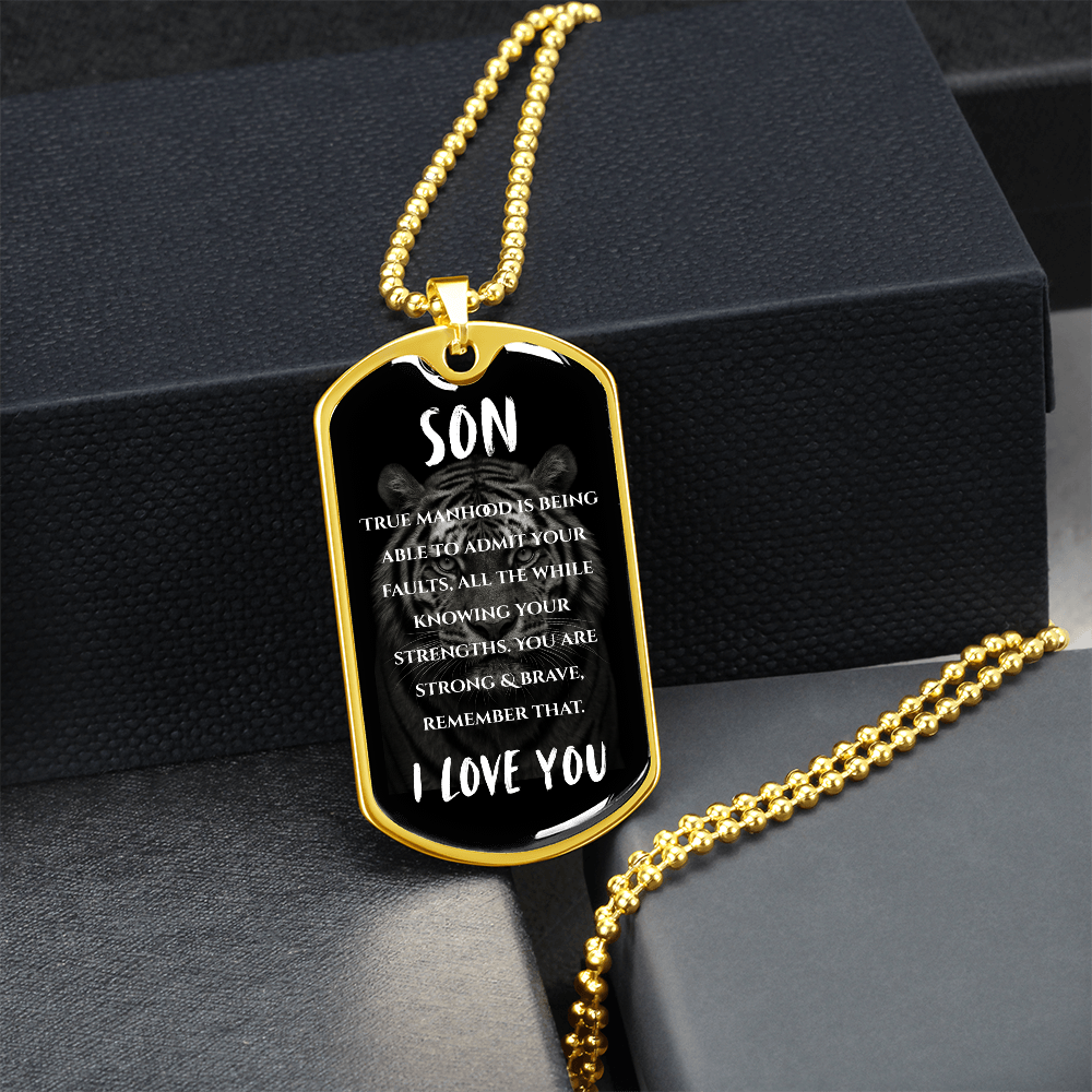 Son | Luxury Graphic Dog Tag (Siberian Tiger)