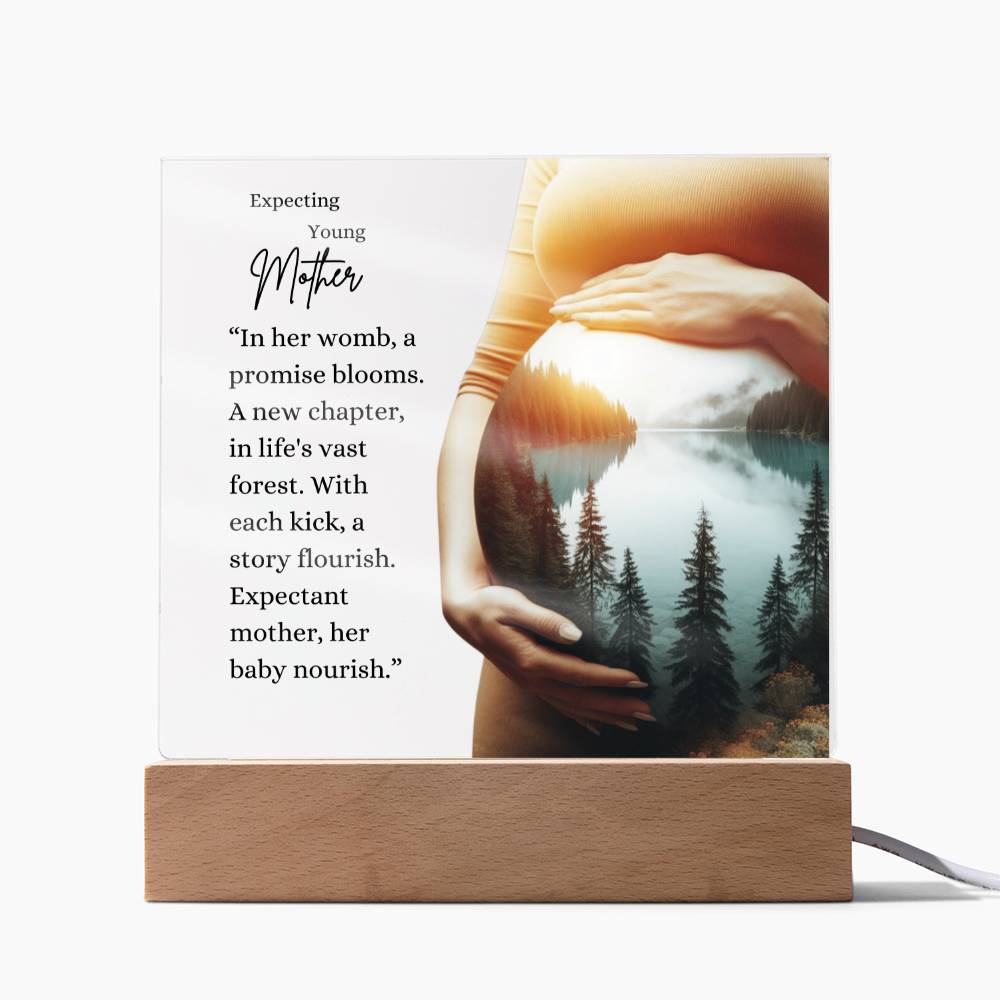 Expecting Young Mother | Acrylic Square Plaque
