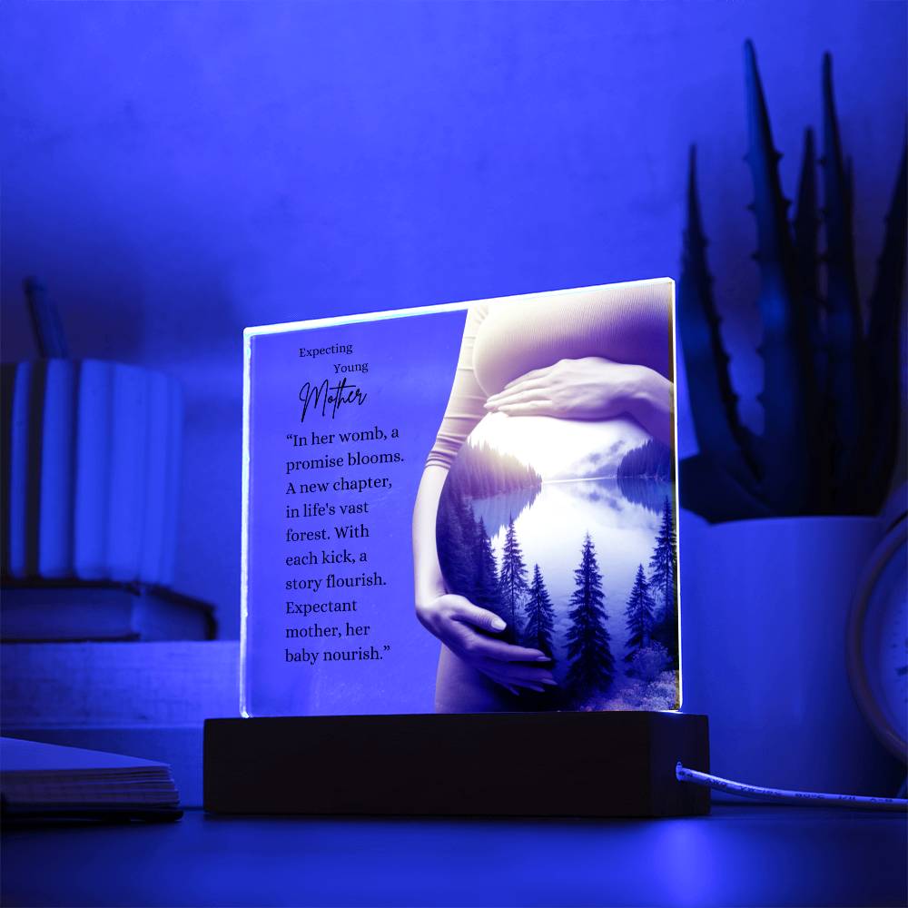 Expecting Young Mother | Acrylic Square Plaque