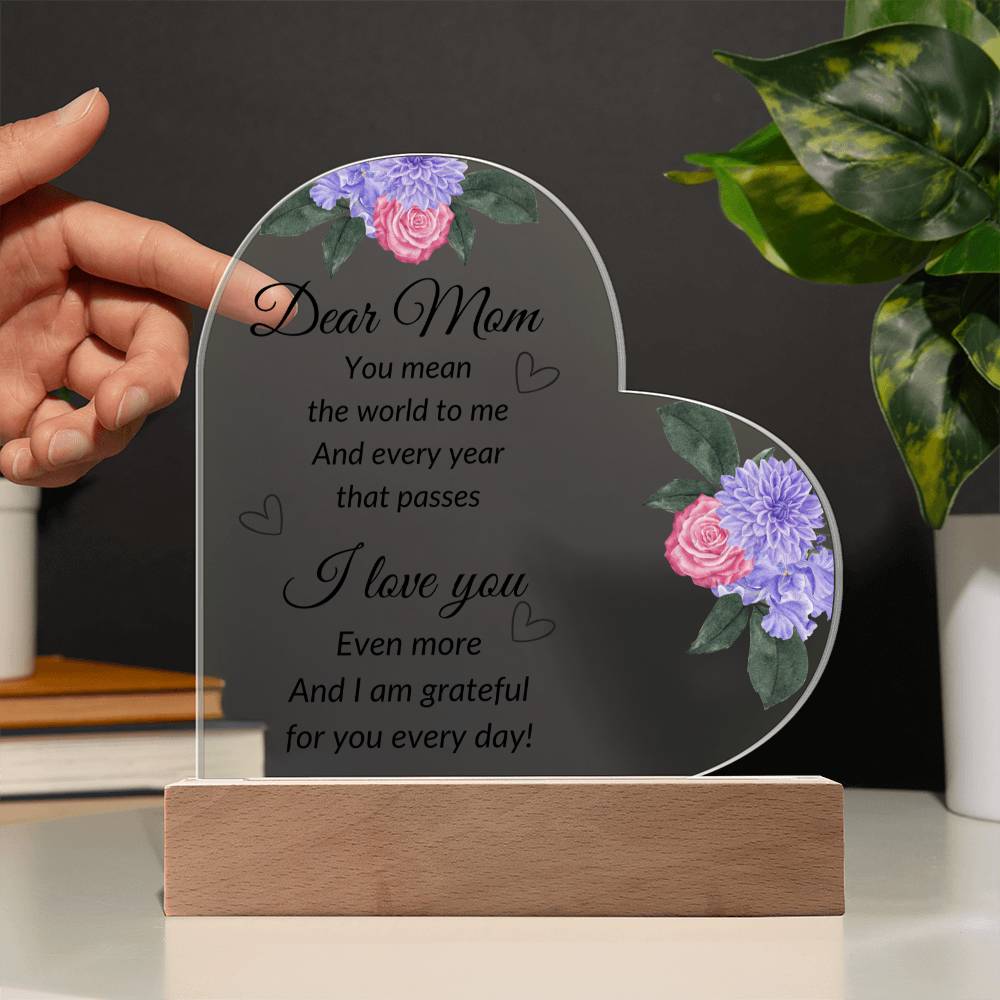 Dear Mom (Heart) | Acrylic Plaque