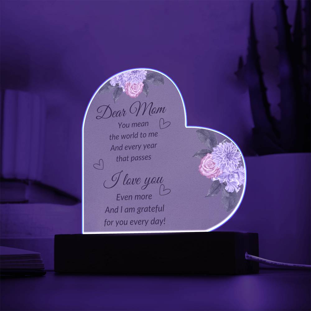Dear Mom (Heart) | Acrylic Plaque