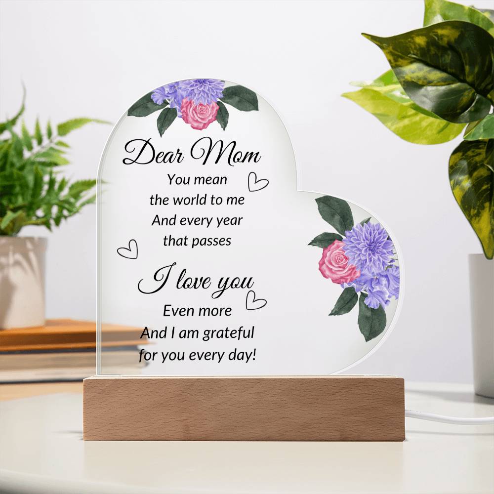 Dear Mom (Heart) | Acrylic Plaque