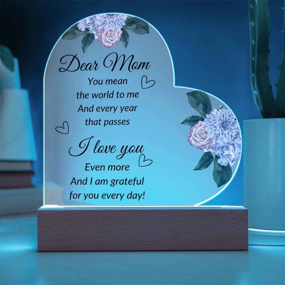 Dear Mom (Heart) | Acrylic Plaque