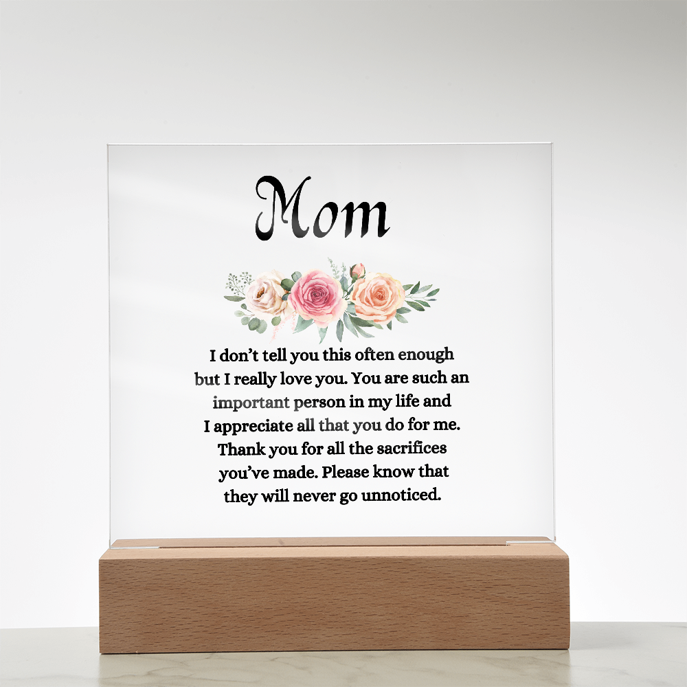 To Mom (From Me) | Acrylic Plaque