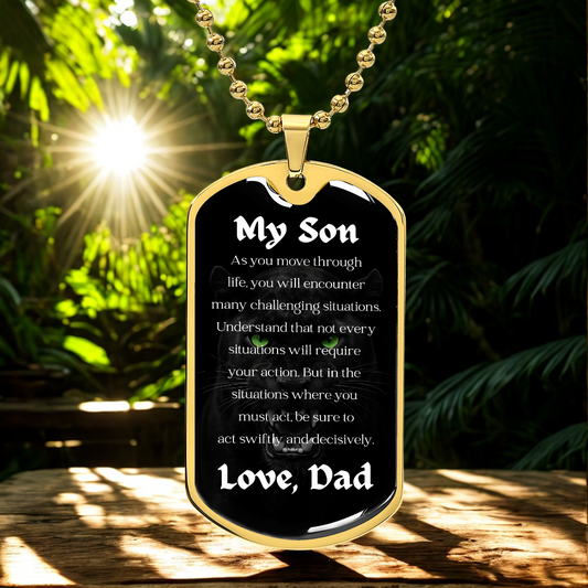 My Son | Luxury Graphic Dog Tag (Black Panther)