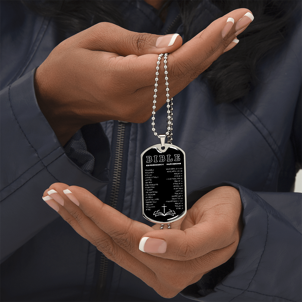 Biblical Emergency Numbers | Dog Tag