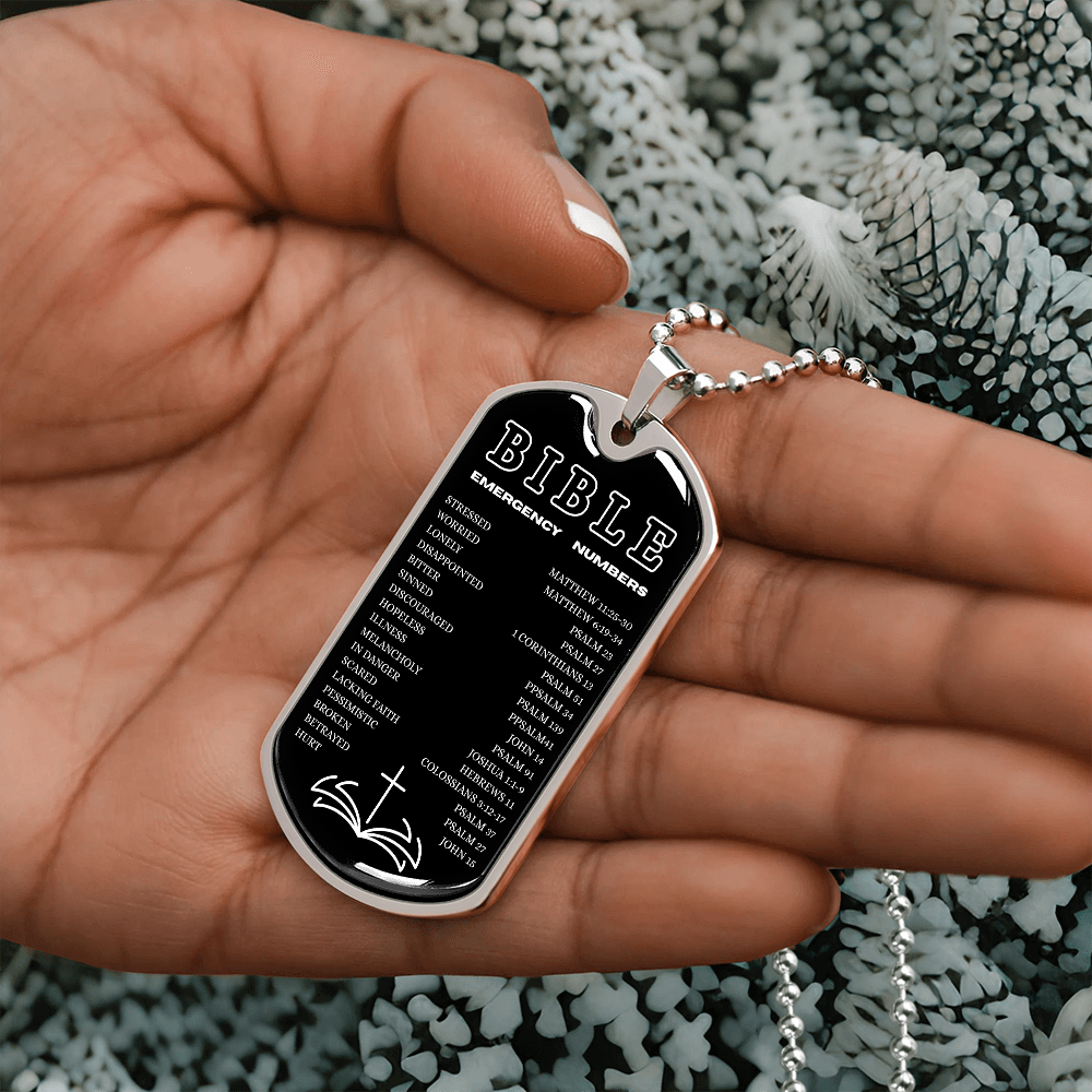 Biblical Emergency Numbers | Dog Tag