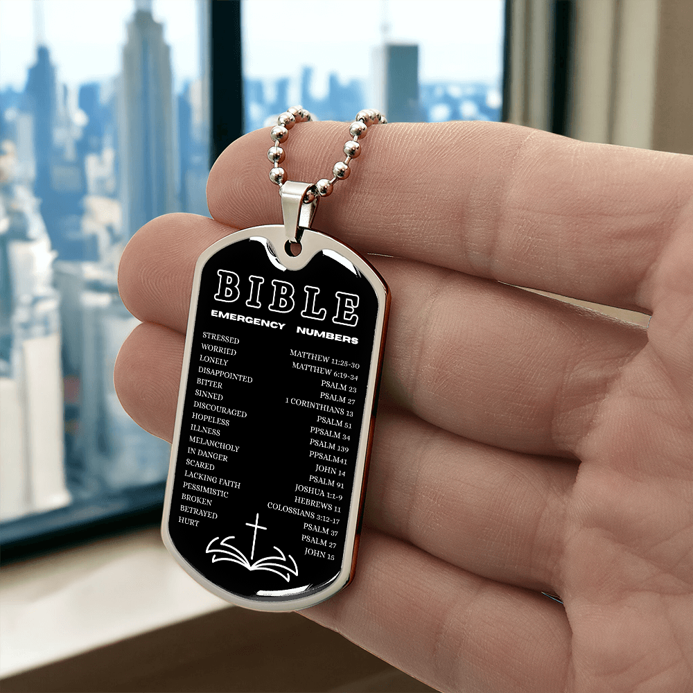 Biblical Emergency Numbers | Dog Tag