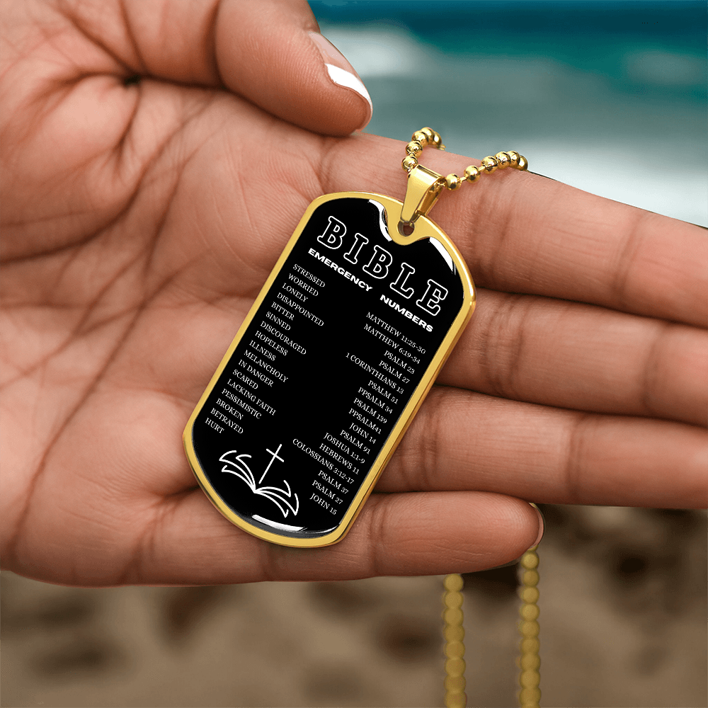 Biblical Emergency Numbers | Dog Tag