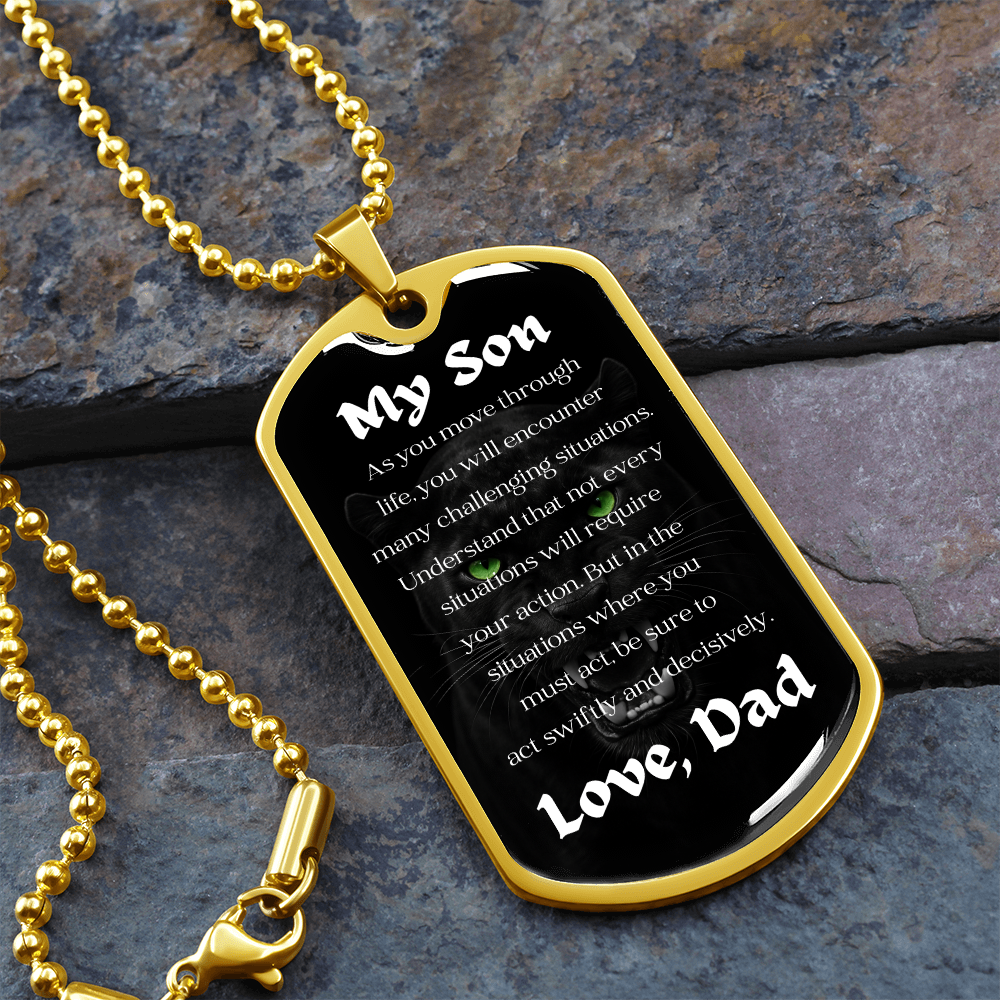 My Son | Luxury Graphic Dog Tag (Black Panther)