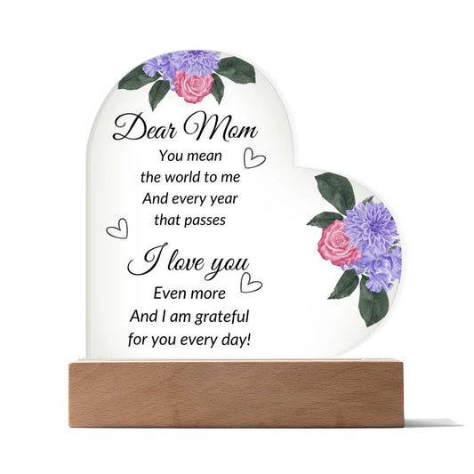 Dear Mom (Heart) | Acrylic Plaque